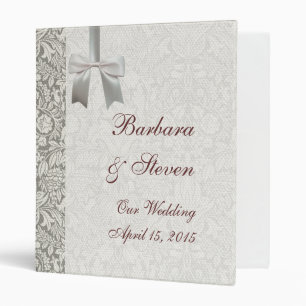 elegant formal white damask lace brocade binder