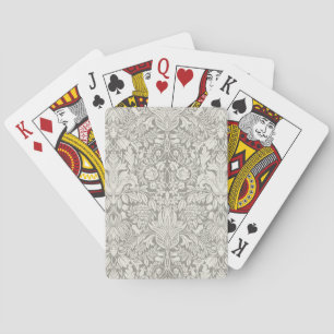 elegant formal white damask lace brocade playing cards