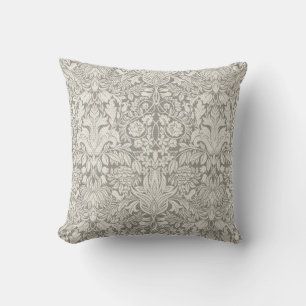 elegant formal white damask lace brocade throw pillow