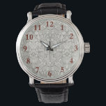 elegant formal white damask lace brocade watch<br><div class="desc">Damask lace - White on white - This is a simple white lacy damask design.</div>