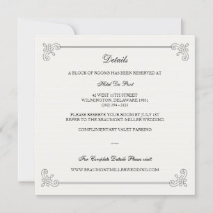 Élégant formel   Carte d'information de l'invité