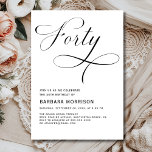 Elegant Forty 40th Script Minimalist Birthday Invitation<br><div class="desc">Celebrate 40 in timeless style with this Elegant Forty 40th Script Minimalist Birthday Invitation. Featuring delicate script typography and a sleek, modern layout, this design is perfect for marking a milestone with elegance. Whether you're planning an intimate dinner or a stylish soirée, this invitation is fully customizable with your event...</div>