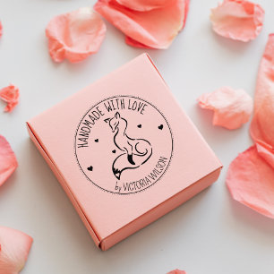 Elegant Fox, Custom Handmade With Love,  Rubber Stamp