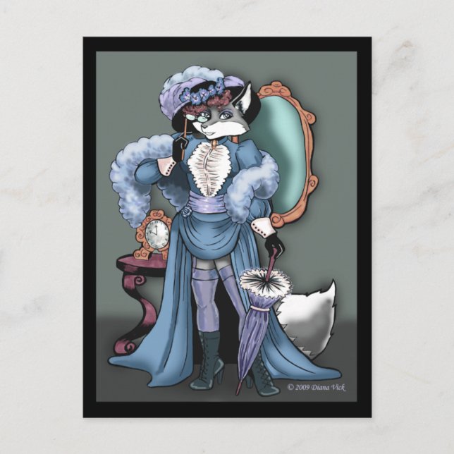 Elegant Fox Postcard (Front)