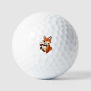 Elegant Fox with Wine Glass  Golf Balls