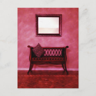 Elegant Foyer Settee Seat Mirror Interior Design Postcard