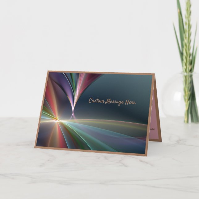 Elegant Fractal Pastel Rainbow Colour Design Card (Front)