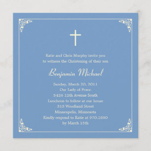 Elegant Frame Baptism/Christening Invitation