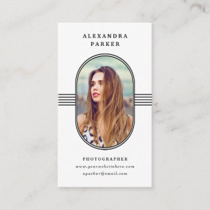 Elegant Frame   Black and White Photo Business Card