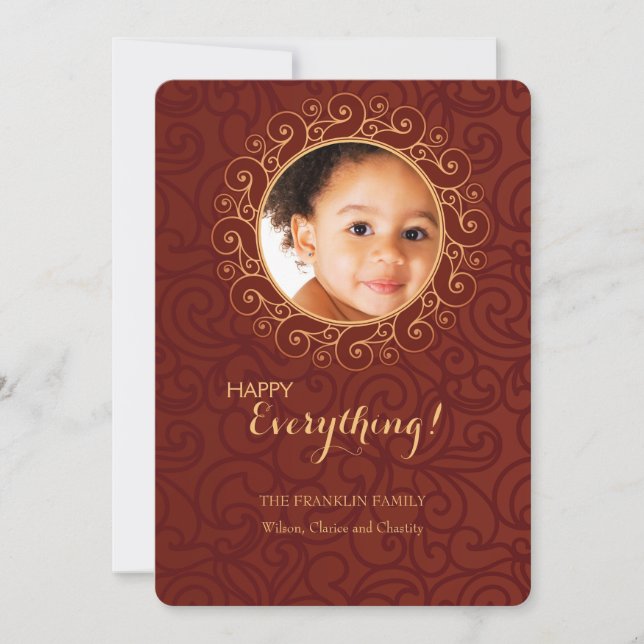 Elegant Frame Holiday Photo Card (Front)