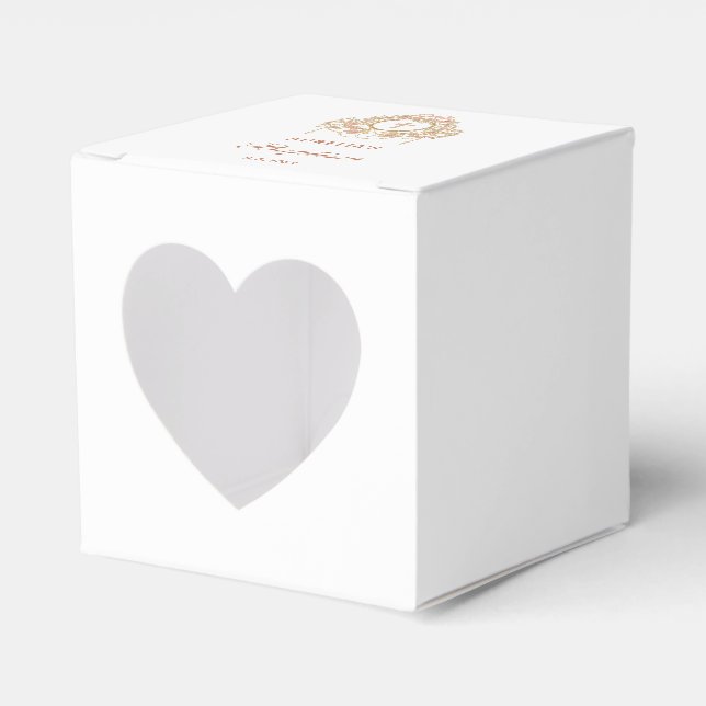 Elegant Frame Holy Cross Baptism Heart Favor Box (Front Side)