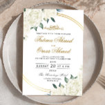 Elegant Frame Ivory Floral Islamic Muslim Wedding Invitation<br><div class="desc">Elegant Frame Ivory Floral Islamic Muslim Wedding Invitation</div>