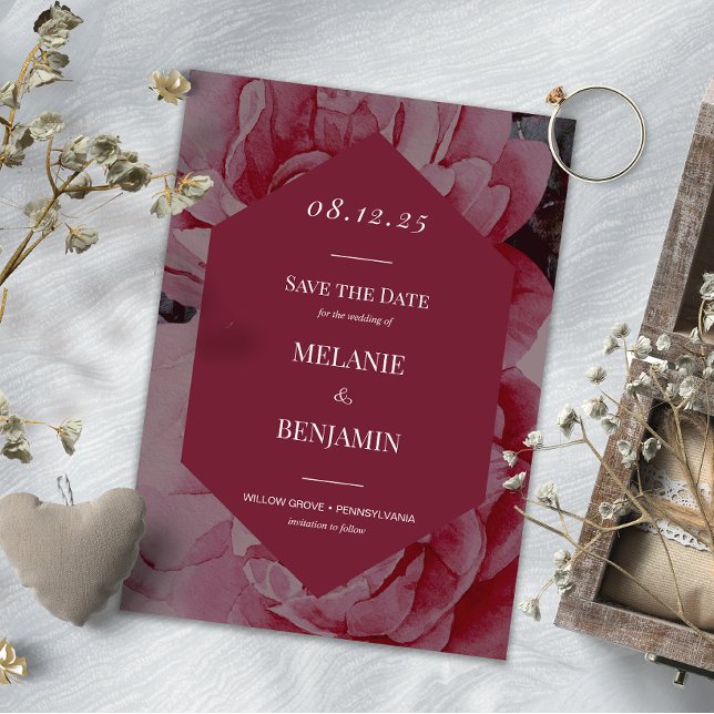Elegant Frame Romantic Flower Save the Date Invitation (Elegant Frame Romantic Flower Save the Date Invitation)