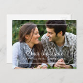 Elegant Frame Save the Date Photo Postcard (Front/Back)