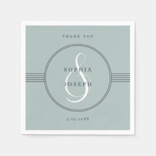 Elegant Frame   Sea Glass Wedding Napkins