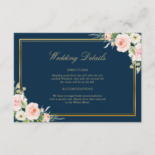 elegant frame wedding details card