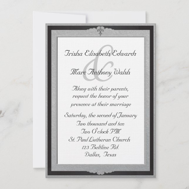 Elegant Framed Wedding Invitation (Front)