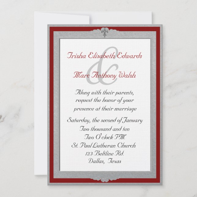 Elegant Framed Wedding Invitation (Front)