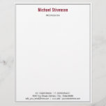 Elegant Framed Your Name Profession Address Modern Letterhead<br><div class="desc">Your Colours Elegant Simple Personalized Name Profession Address Contact Information Personal / Business Modern Letterhead - Add Your Name - Company / Profession - Title / Address / Contact Information - Phone / E-mail / Website / more - or Remove - Choose / add your favourite Colours / Font -...</div>