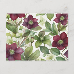 Elegant Freesia Floral Purple Watercolor Postcard