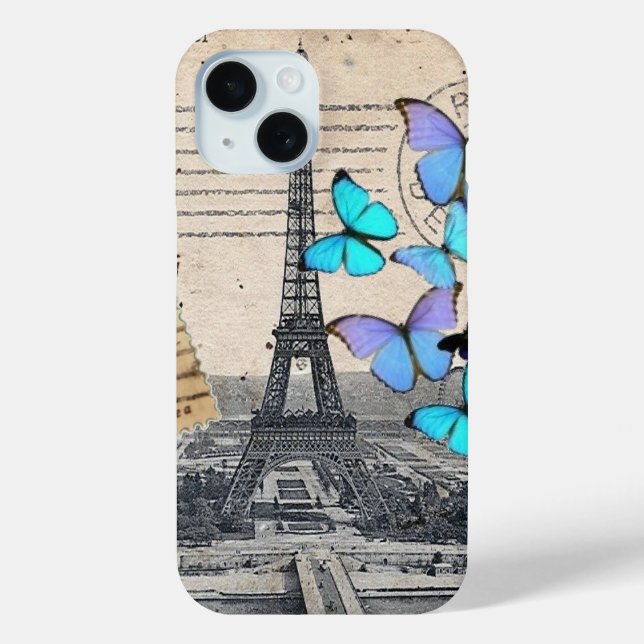 elegant french art paris eiffel tower Case-Mate iPhone case (Back)