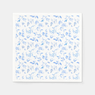 Elegant French Blue Floral Botanical Wedding Napkin