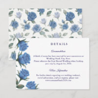 Elegant French Blue Rose Watercolor Wedding