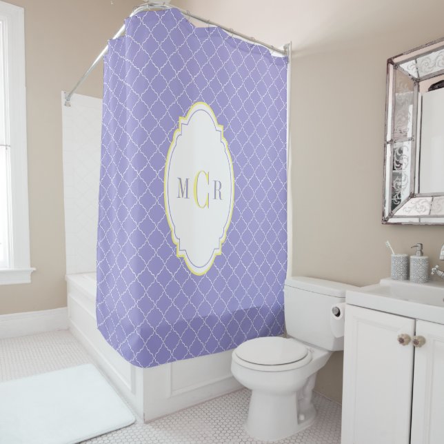 Elegant French Blue Yellow white Trellis Monogram (In Situ)