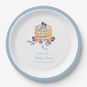 Elegant French Blueberry Pancake Baby Shower  Paper Plate