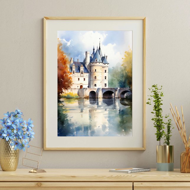Elegant French Castle Watercolor Poster (Creator Uploaded)