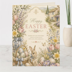 Elegant French Country Easter Greeting Vintage Thank You Card