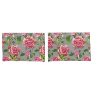 Elegant French Country Garden Rose Design Pillowcase