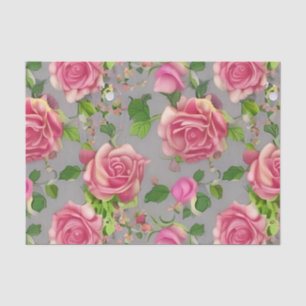 Elegant French Country Garden Rose Design Tissue Paper