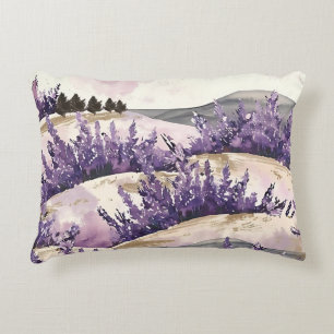 Elegant French Countryside Pretty Lavender Fields  Accent Pillow