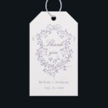Elegant French Crest Lavender Wedding Thank You Gift Tags<br><div class="desc">A classic thank-you gift tag for weddings,  adorned with a French Victorian lavender floral crest. For more advanced customization of this design,  please click the DESIGN TOOL BUTTON above!</div>