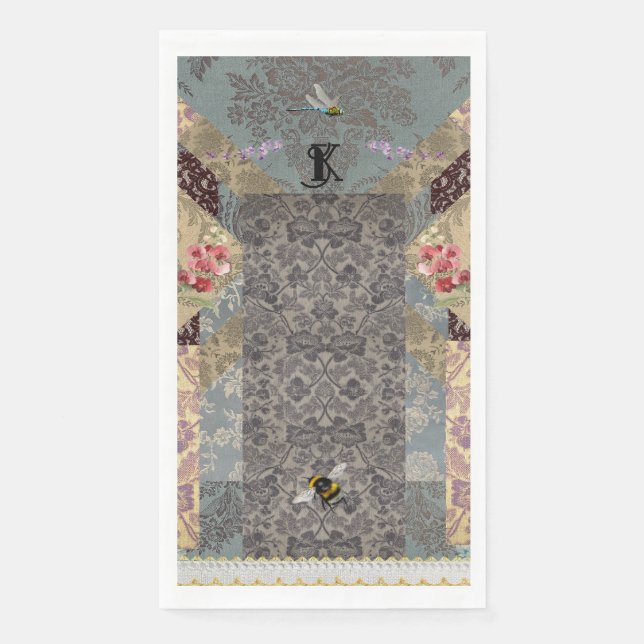 Elegant French Garden Paper Napkin (Front)