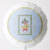 Elegant French Horn Christmas Light Blue