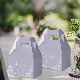 Elegant French Lilac Purple Wedding Thank You Favor Box