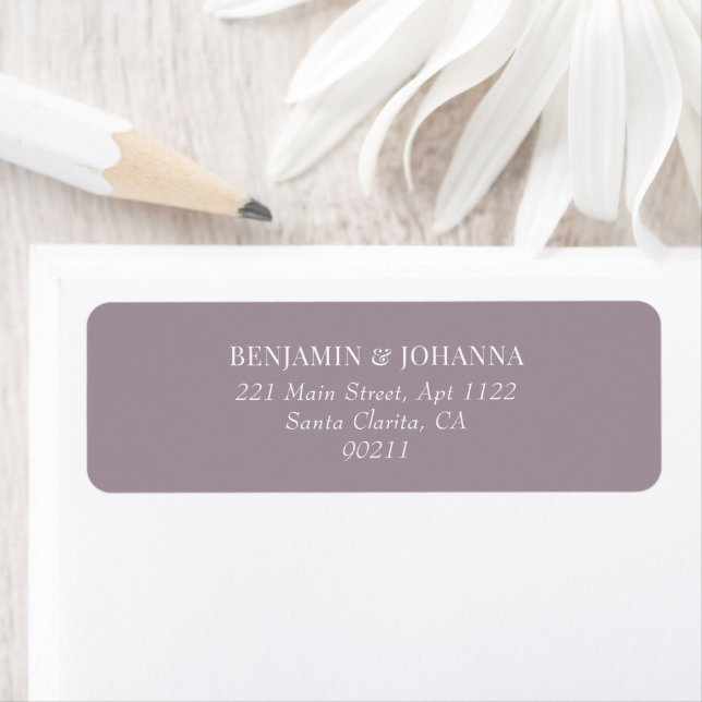 Elegant French Lilac Wedding Return Address (Insitu)