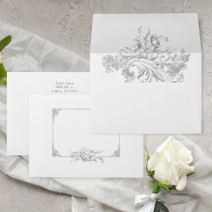 Elegant French Rococo Floral Envelope