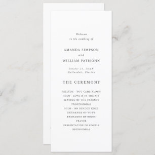 Elegant French Roses Garden Toile Wedding Ceremony Program