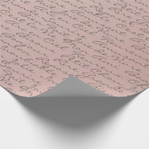 Elegant French Script Decoupage Wrapping Paper