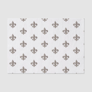 Elegant French Silver Fleur de Lis Tissue Paper