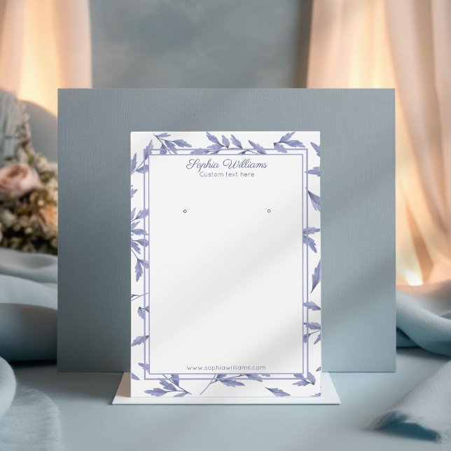Elegant french toile blue earring display card (Creator Uploaded)