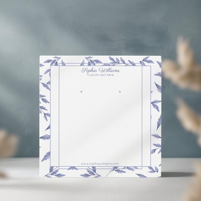 Elegant french toile blue earring display card (Creator Uploaded)