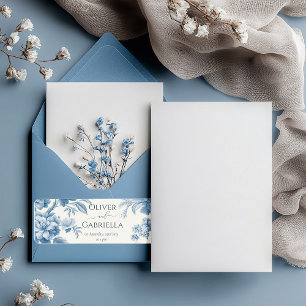 Elegant French toile Blue Floral Wedding