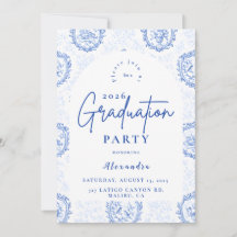Elegant French Toile Graduation Party