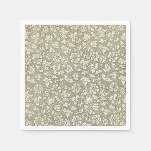 Elegant French Vintage Beige Floral Pattern Napkin
