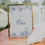 Elegant French Vintage  Floral Jouy Table Number<br><div class="desc">Add a touch of Parisian charm to your wedding reception tables with this elegant French vintage blue floral Jouy table number. It's a beautiful and functional detail that complements your wedding décor. Our Modern Minimalist Monogram Wedding Table Number offers a sleek and sophisticated addition to your wedding decor. With its...</div>