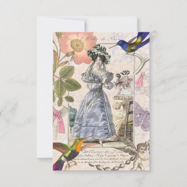 Elegant French Vintage Paris Bridal Shower Invitation (Front)